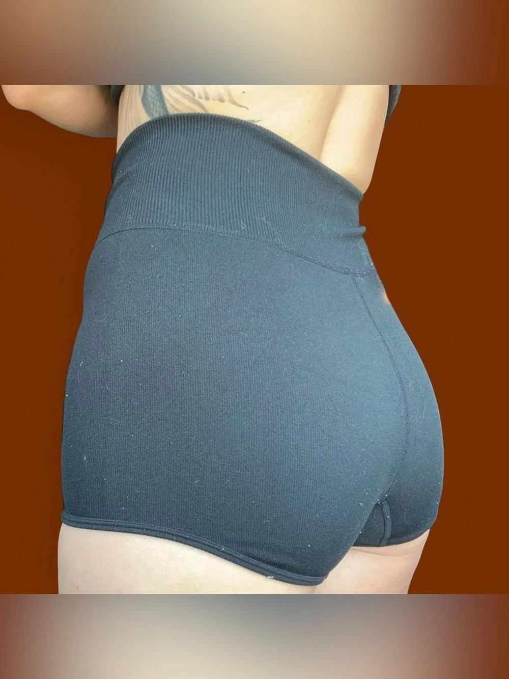 wild fable Black High-Rise Ribbed Waist Shorts